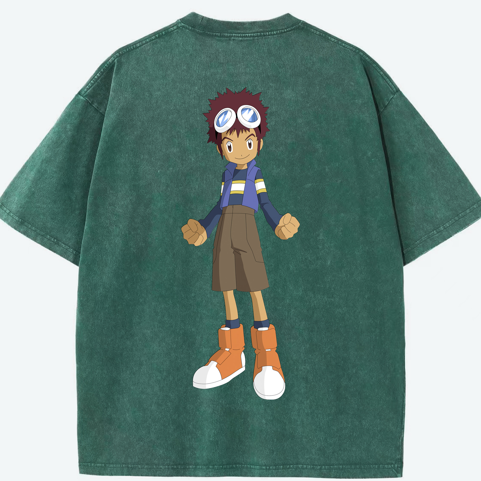 （画像用） Digimon デジタルモンスター/デジモン 綿100% ヴィンテージ風 半袖Tシャツ（背面プリント）